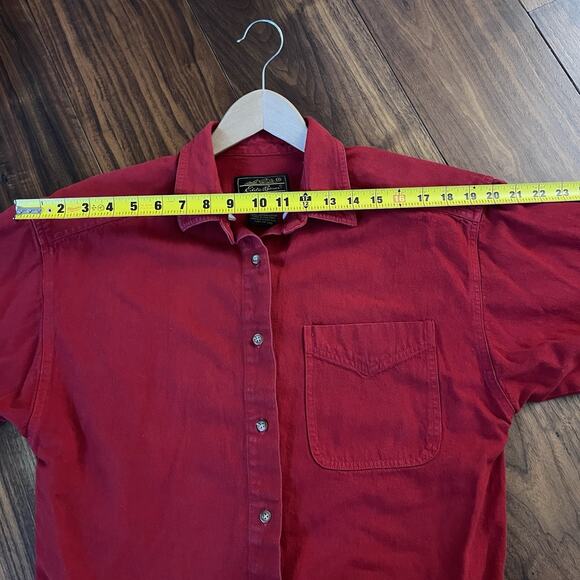 Vintage Eddie Bauer Men's Shirt 100% Cotton Red Size Small 00665 WPL 9647 - Picture 7 of 8